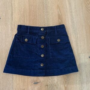 Crewcuts Girls Navy Corduroy Button-Front Mini Skirt, size 8